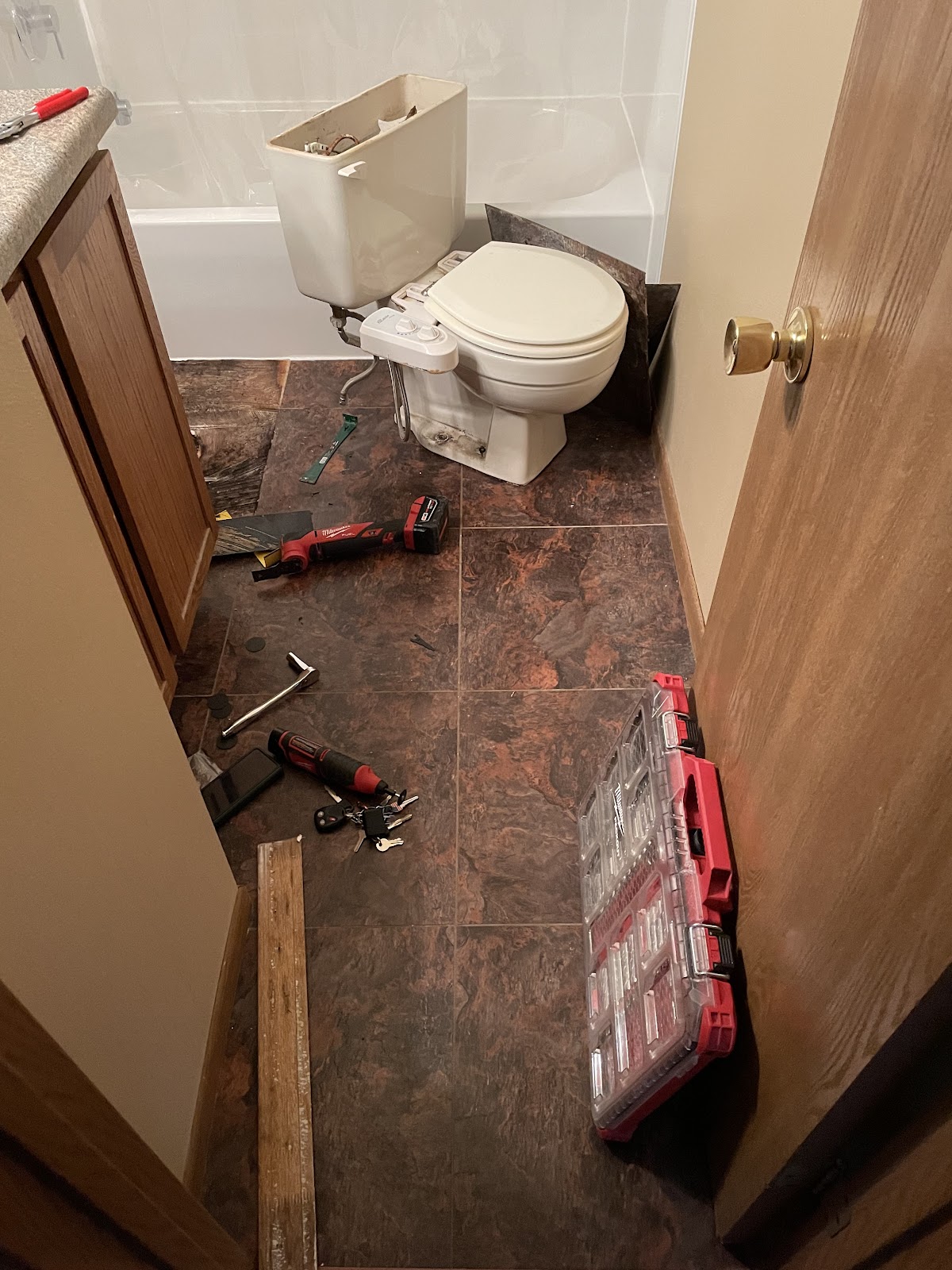 Bathroom stripped back during demolition